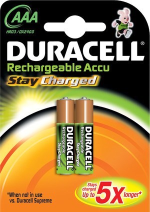 Akku NiMH AAA 1, 2V StayCharged (HR03) 800mAh *Duracell* 2er-Pack