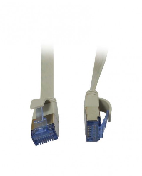 Patchkabel RJ45, CAT6A 500Mhz, 1.5m, grau, U/FTP, flach, AWG32, Synergy 21