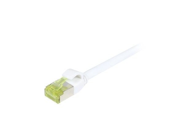 Patchkabel RJ45, CAT6A 500Mhz,10m, weiss, S/FTP, slimline rund d=4,5mm, TPE/LSZH(Superflex), AWG28,