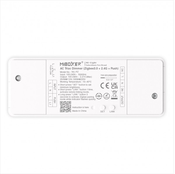Synergy 21 LED Dimmer Controller AC TRIAC 500W Zigbee 3.0+2,4G+Push *Milight/Miboxer*