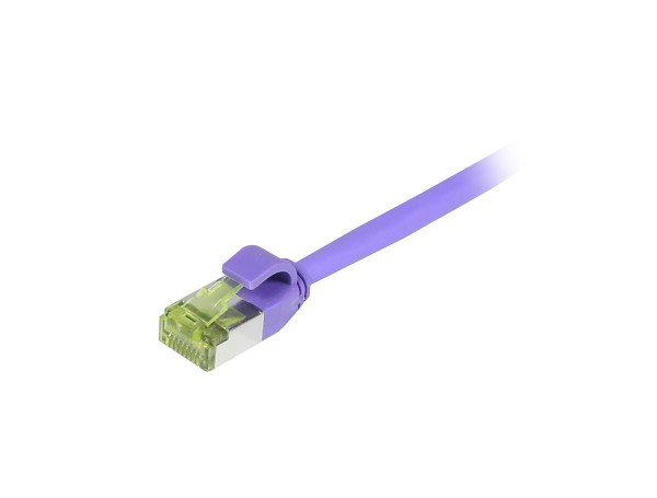 Patchkabel RJ45, CAT6A 500Mhz, 3m, lila, S/FTP, slimline rund d=4,5mm, TPE/LSZH(Superflex), AWG28, m