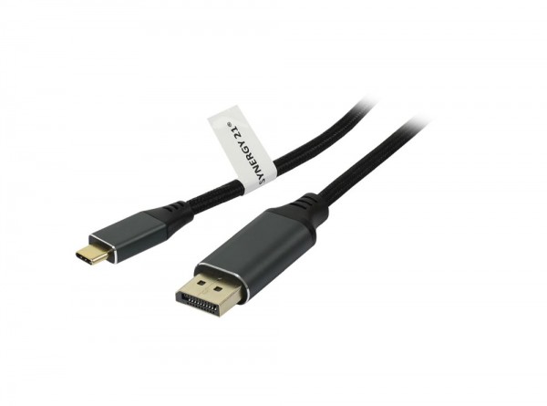 Kabel Video USB3.1 Type-C =&gt; DisplayPort V1.4, ST/ST, 1.8m, Ultra HD II 8K*4K@60hz, Synergy21,