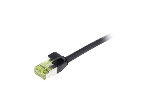 Patchkabel RJ45, CAT6A 500Mhz, 7.5m, schwarz, S/FTP, slimline rund d=4,5mm, TPE/LSZH(Superflex), AWG
