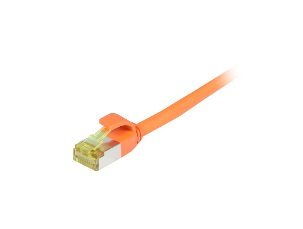 Patchkabel RJ45, CAT6A 500Mhz, 1.5m, orange, S/FTP, slimline rund d=4,5mm, TPE/LSZH(Superflex), AWG2