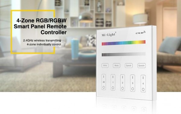 Synergy 21 LED Fernbedienung Smart Panel RGB/RGB-W 4 Zonen *Milight/Miboxer*