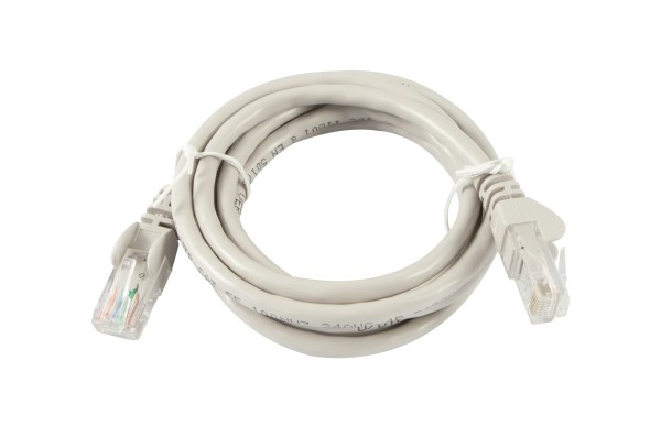 Patchkabel RJ45 UTP(U/UTP) 1,5 m grau, CAT5e, Synergy 21, Bulk,