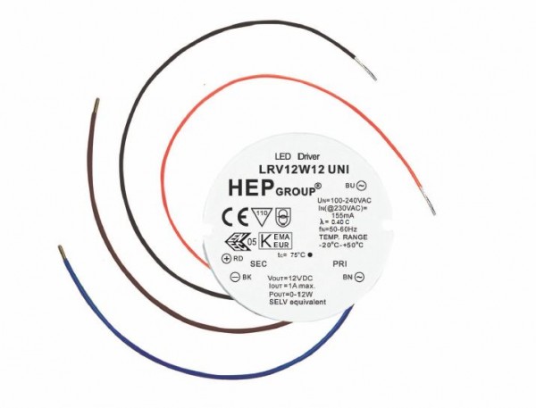 Synergy 21 LED Netzteil - 24V 12W - HEP rund