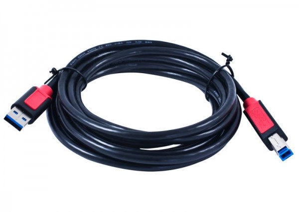 Patchkabel USB3.0, 1.8m, A(St)/B(St), schwarz, Synergy 21,