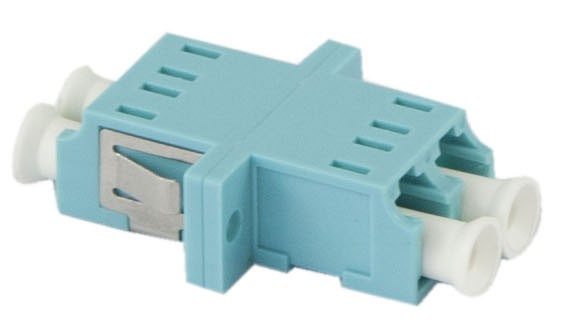 LWL-Kupplung, LC-Buchse/LC-Buchse, 50/125u Multimode, duplex, PVC, Keramikhülse, OM3, mit Flansch, S