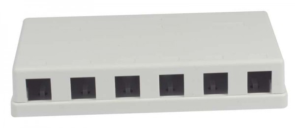 Keystone, Modulträger, Patchpanel für 6x TP-Modul, Aufputz, weiss(ABS), Synergy 21,