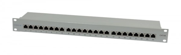 Patch Panel 24xTP, CAT6A, 500Mhz, 19&quot;, Lichtgrau LSA, Synergy 21